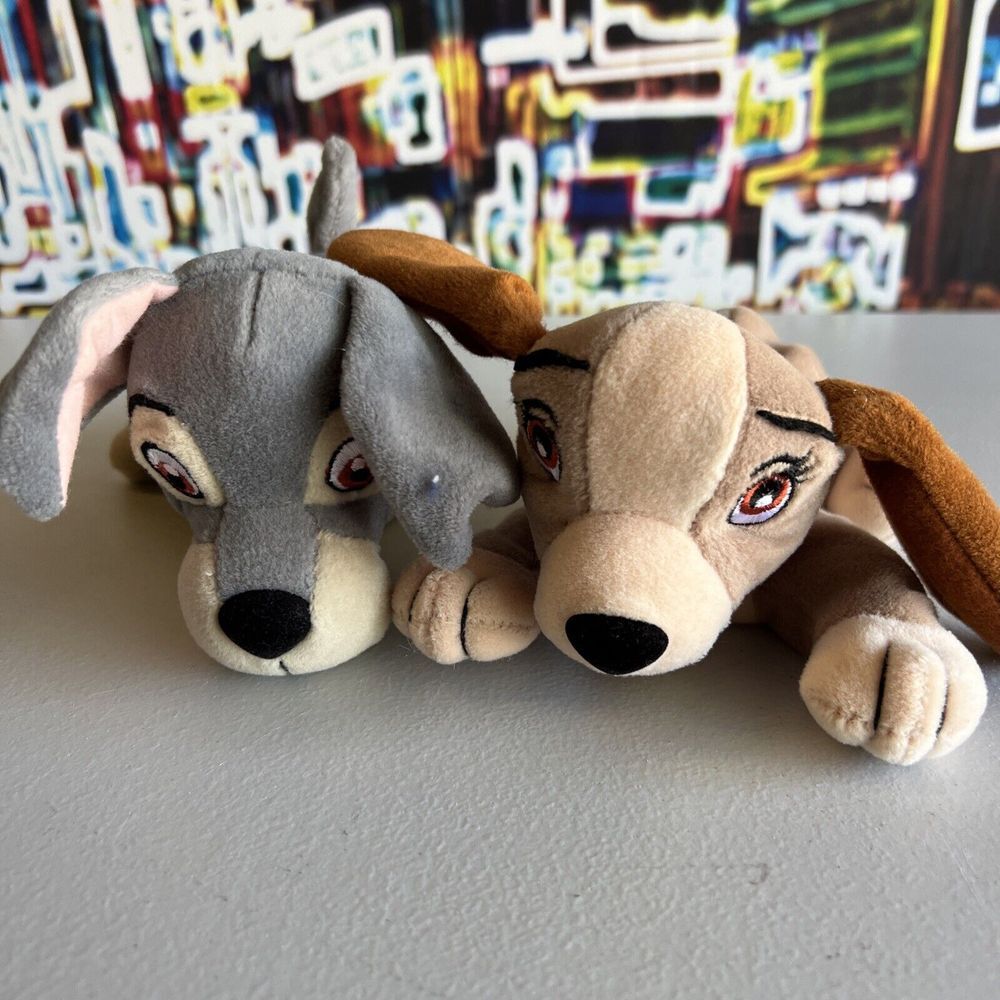 Disney Lady And The Tramp Beanie Plushies